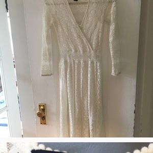 French connection white lace dress with slip